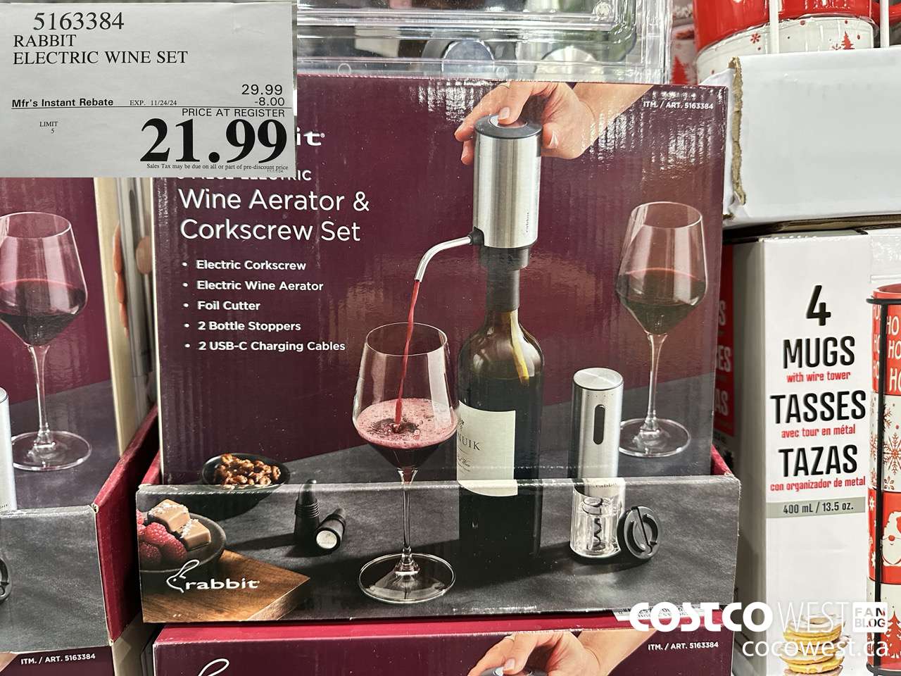 5163384 RABBIT ELECTRIC WINE SET ($8.00 INSTANT SAVINGS EXPIRES ON 2024-11-24) $21.99