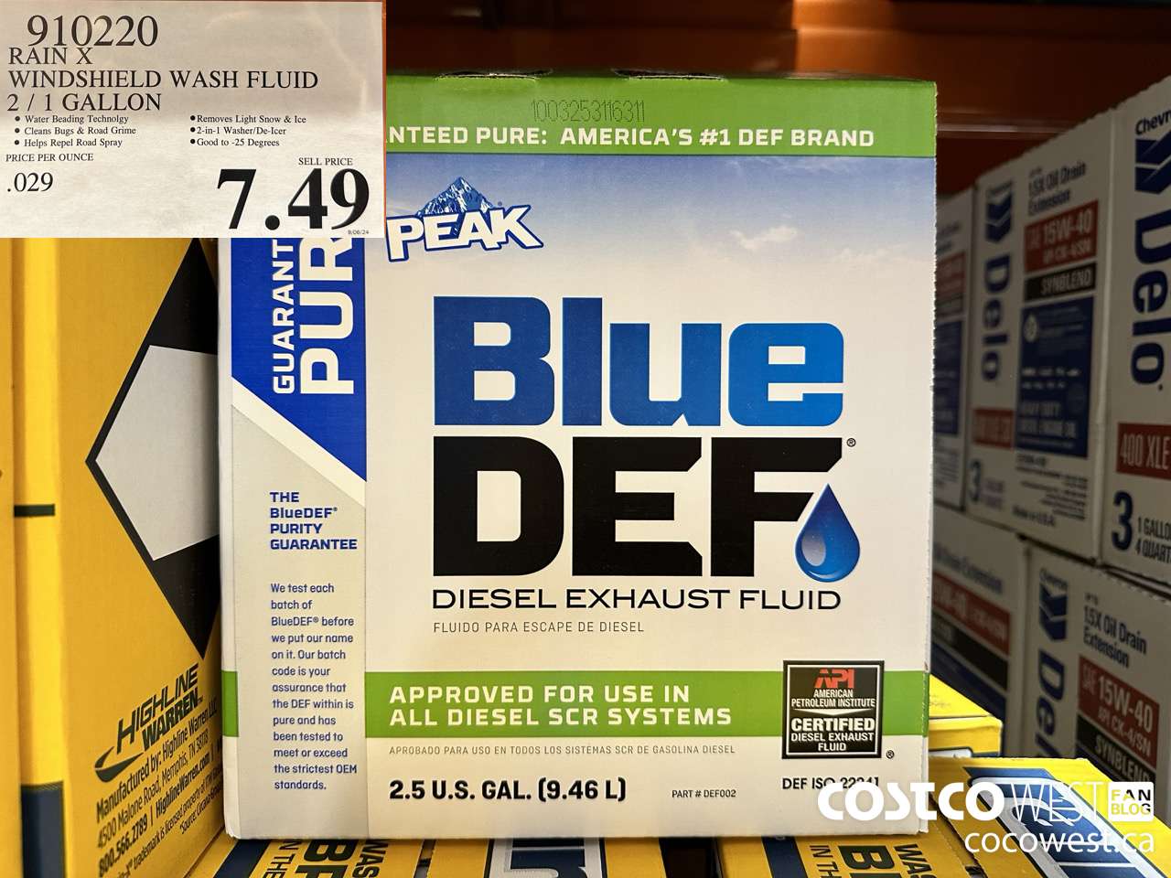 910220 RAIN X WINDSHIELD WASH FLUID 2 / 1 GALLON $7.49