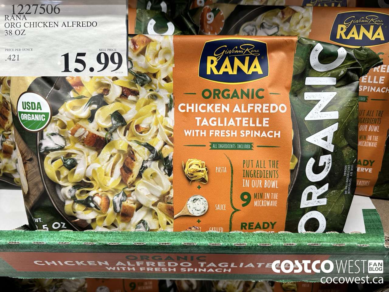 1227506 RANA ORG CHICKEN ALFREDO 38 OZ $15.99