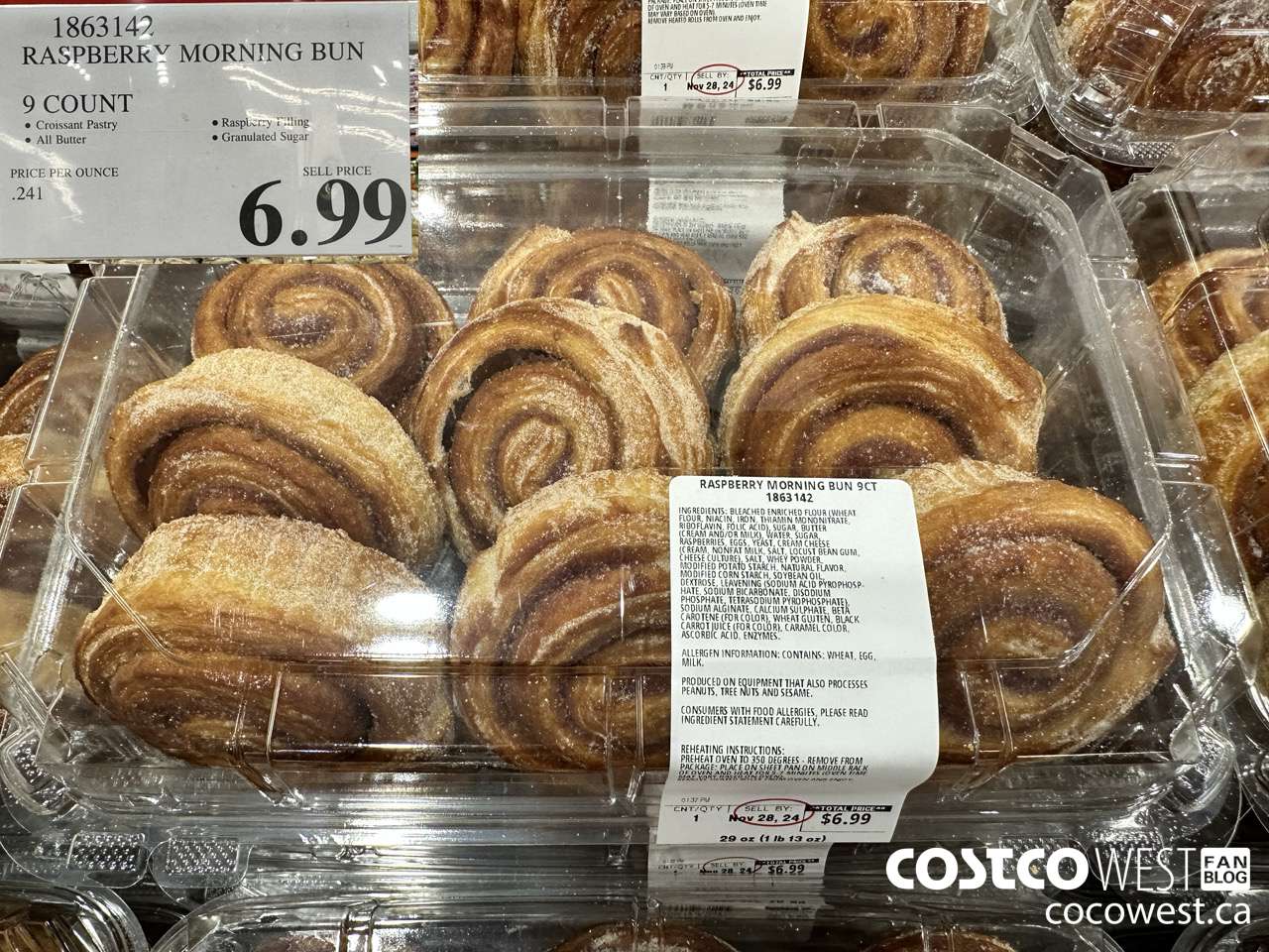 1863142 RASPBERRY MORNING BUN 9 COUNT $6.99