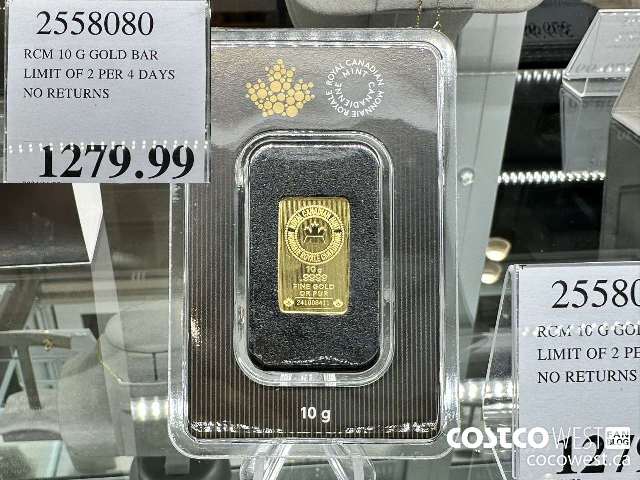2558080 RCM 10 G GOLD BAR LIMIT OF 2 PER 4 DAYS NO RETURNS $1279.99