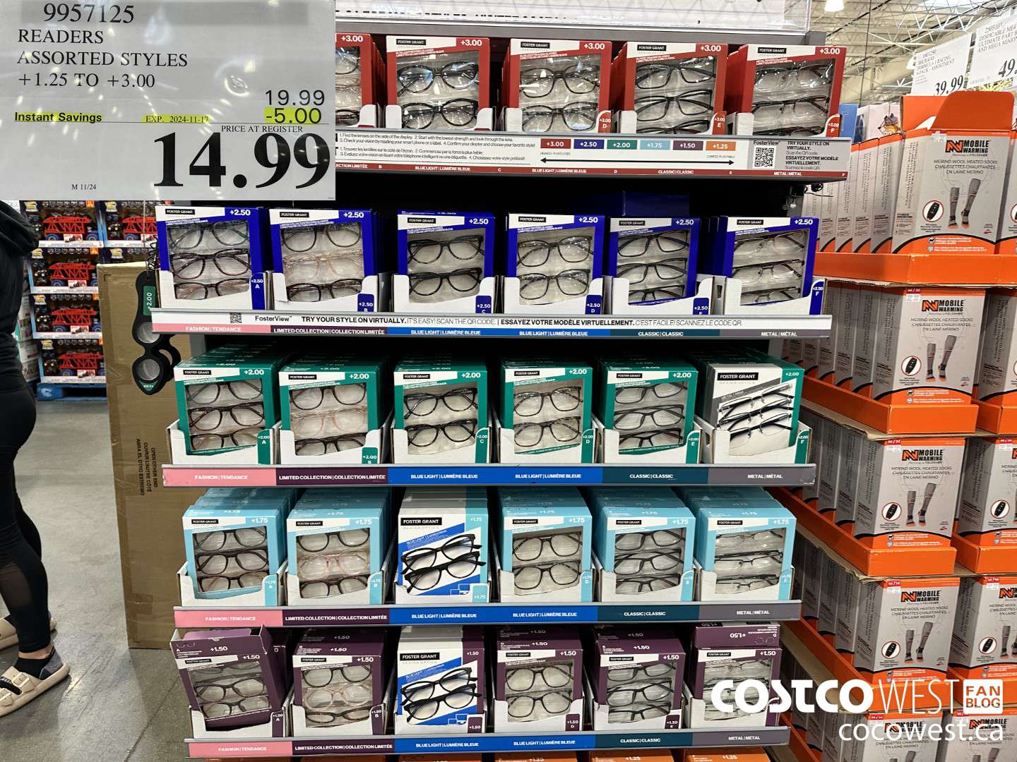 9957125 READERS ASSORTED STYLES +1.25 TO +3.00 ($5.00 INSTANT SAVINGS EXPIRES ON 2024-11-17) $14.99