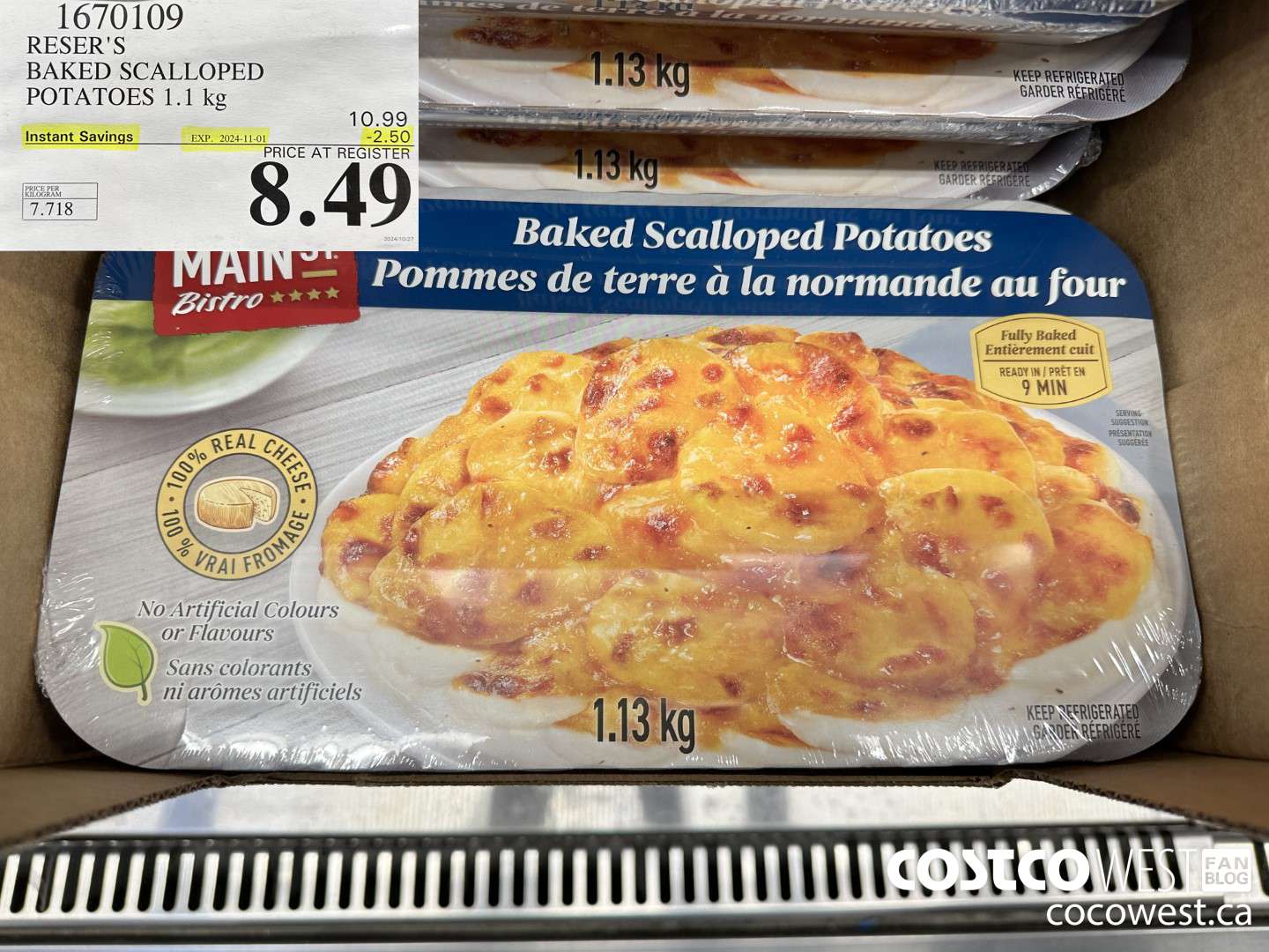 1670109 RESER'S BAKED SCALLOPED POTATOES 1.1 kg ($2.50 INSTANT SAVINGS EXPIRES ON 2024-11-01) $8.49