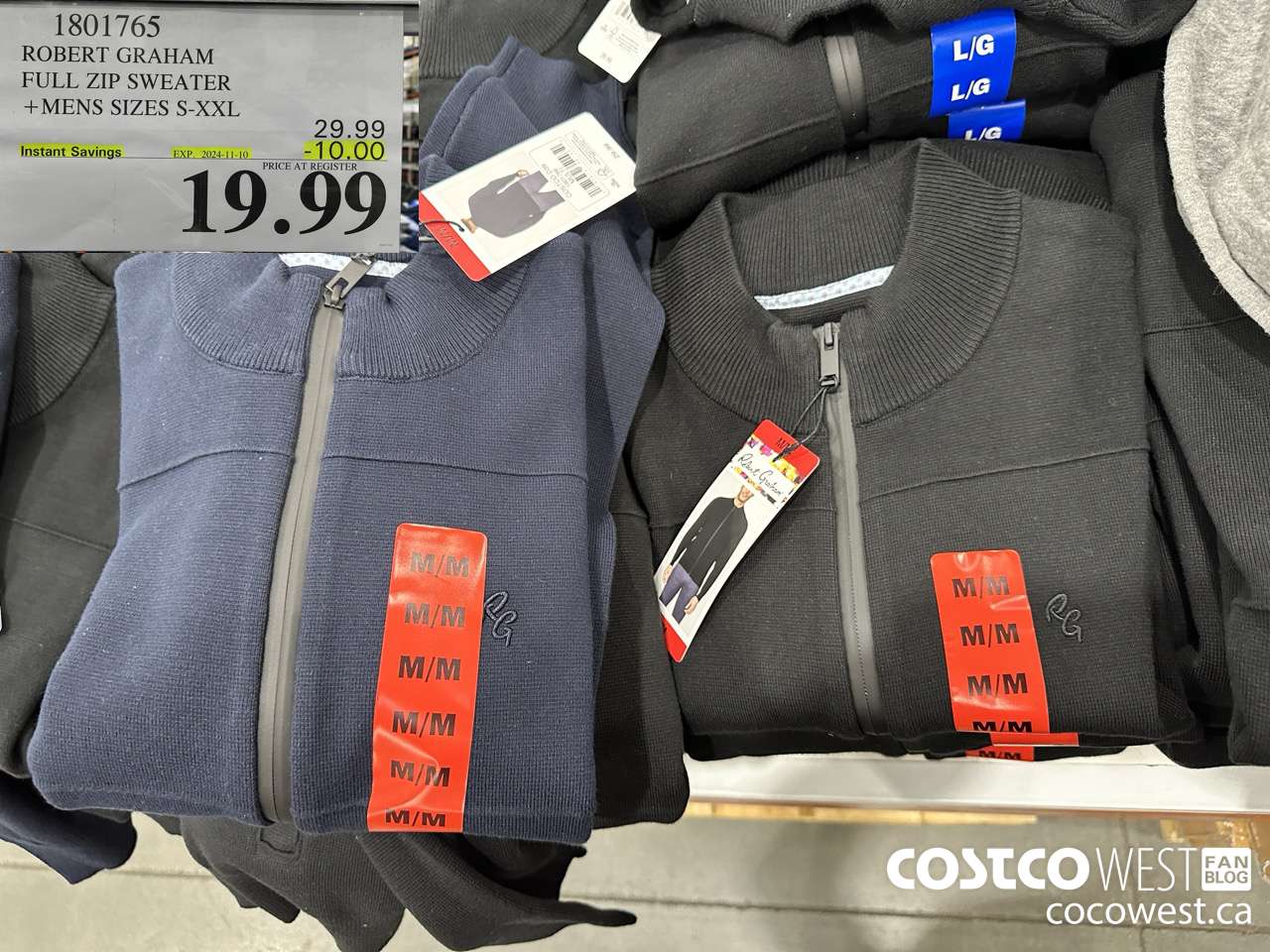 1801765 ROBERT GRAHAM FULL ZIP SWEATER MENS SIZES S-XXL ($10.00 INSTANT SAVINGS EXPIRES ON 2024-11-10) $19.99