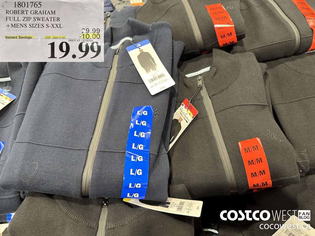 1801765 ROBERT GRAHAM FULL ZIP SWEATER MENS SIZES S-XXL ($10.00 INSTANT SAVINGS EXPIRES ON 2024-11-10) $19.99