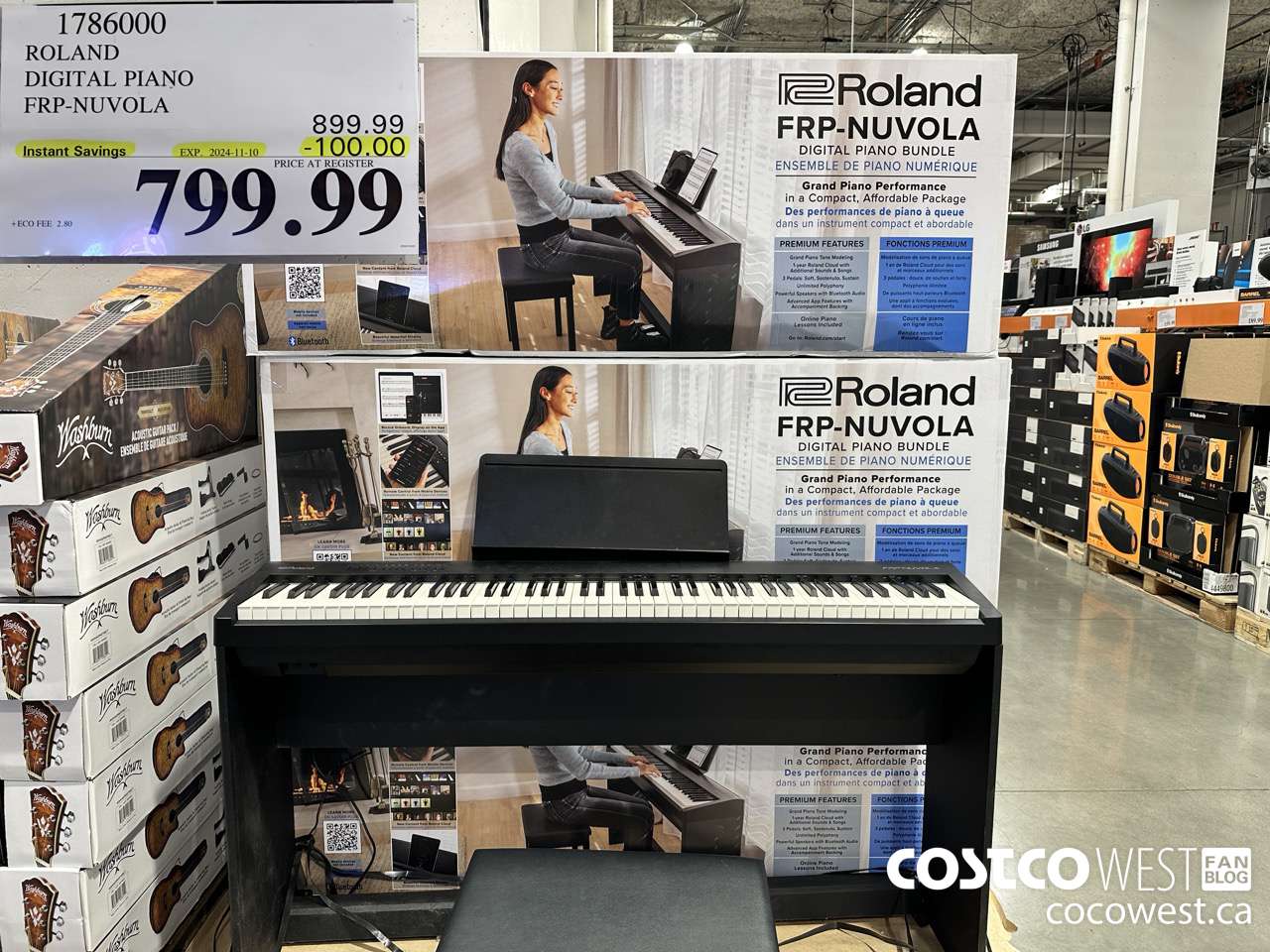 1786000 ROLAND DIGITAL PIANO BLACK FRP-NUVOLA ($100.00 INSTANT SAVINGS EXPIRES ON 2024-11-10) $799.99