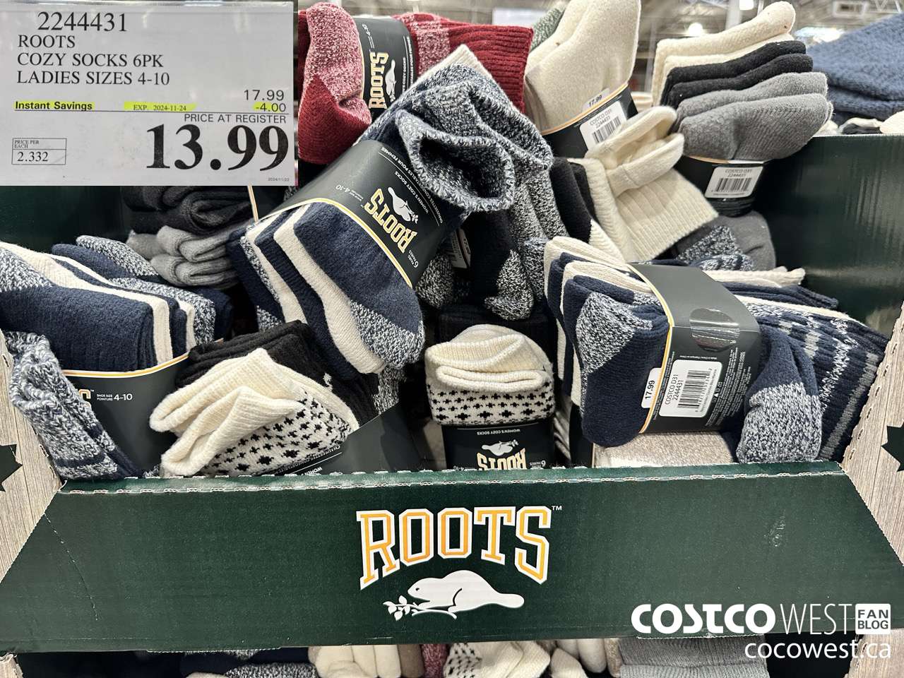 2244431 ROOTS COZY SOCKS 6PK LADIES SIZES 4-10 ($4.00 INSTANT SAVINGS EXPIRES ON 2024-11-24) $13.99