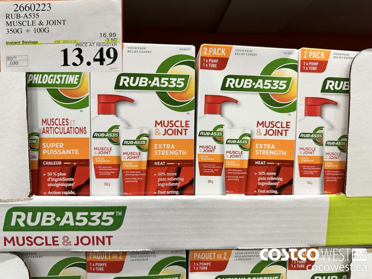 2660223 RUB-A535 MUSCLE & JOINT 350G + 100G ($3.50 INSTANT SAVINGS EXPIRES ON 2024-11-24) $13.49