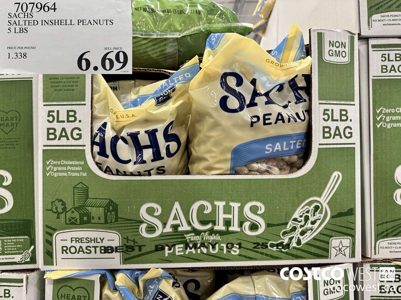 707964 SACHS SALTED INSHELL PEANUTS 5 LBS $6.69