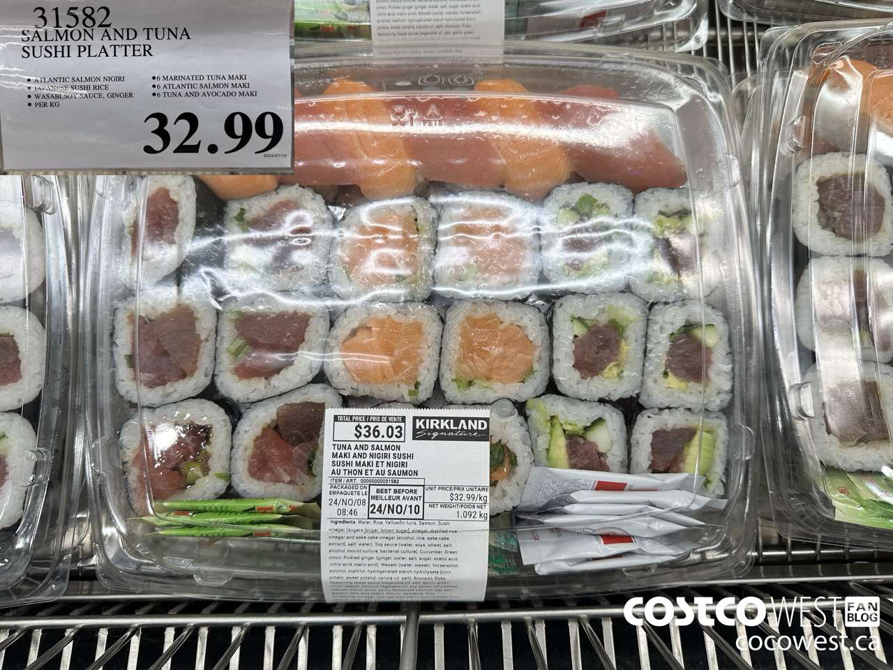 31582 SALMON AND TUNA SUSHI PLATTER $32.99