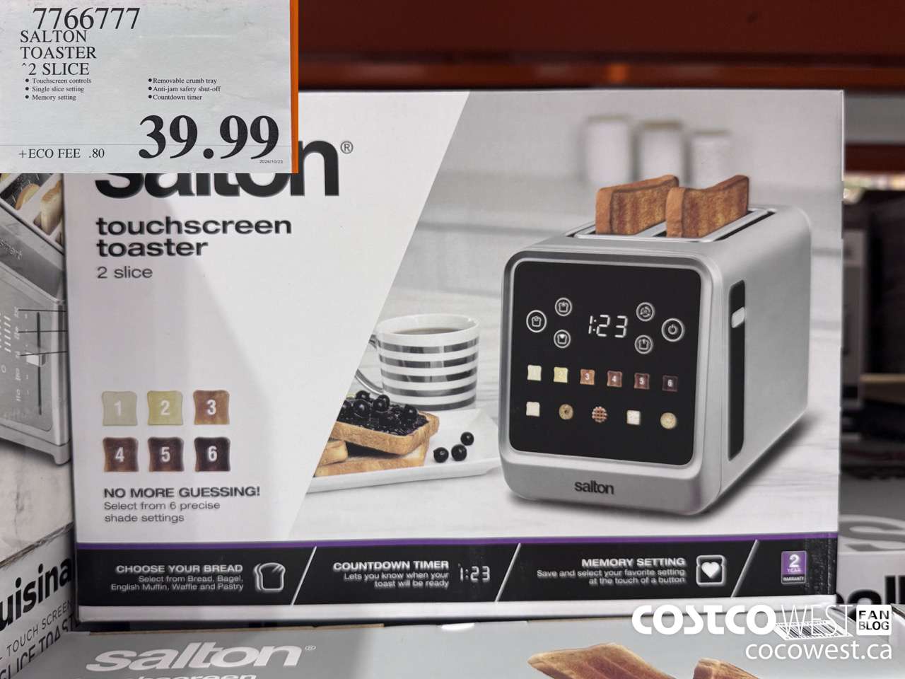 7766777 SALTON TOASTER 2 SLICE $39.99