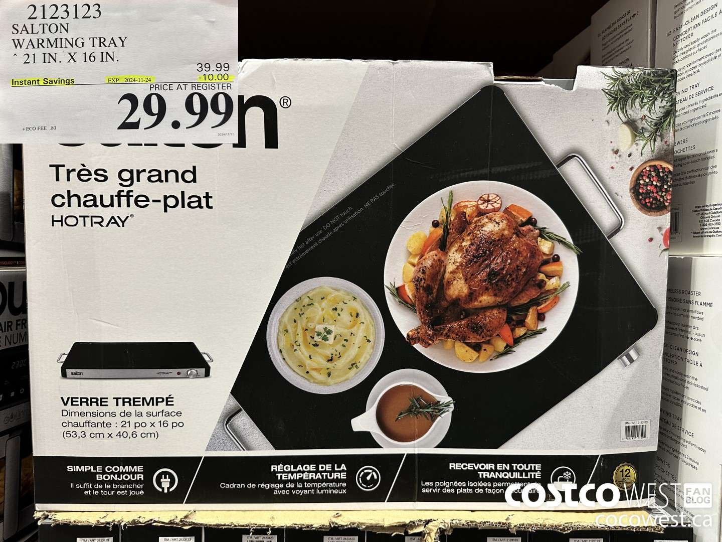 2123123 SALTO WARMING TRAY 21 IN X 16 IN ($10.00 INSTANT SAVINGS EXPIRES ON 2024-11-24) $29.99