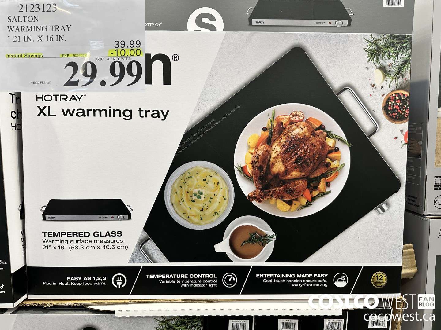2123123 SALTO WARMING TRAY 21 IN X 16 IN ($10.00 INSTANT SAVINGS EXPIRES ON 2024-11-24) $29.99