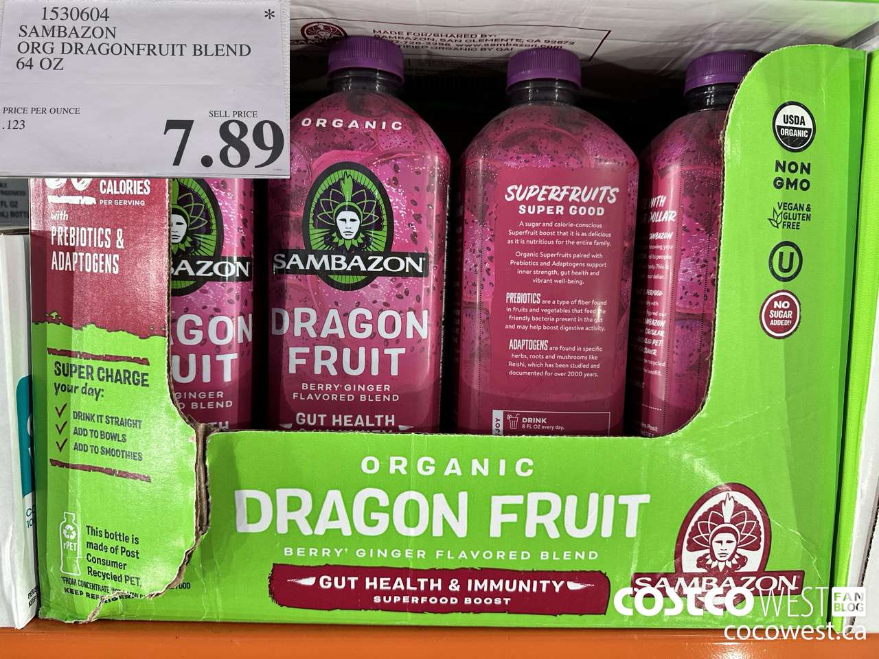 1530604 SAMBAZON ORG DRAGONFRUIT BLEND 64 OZ $7.89