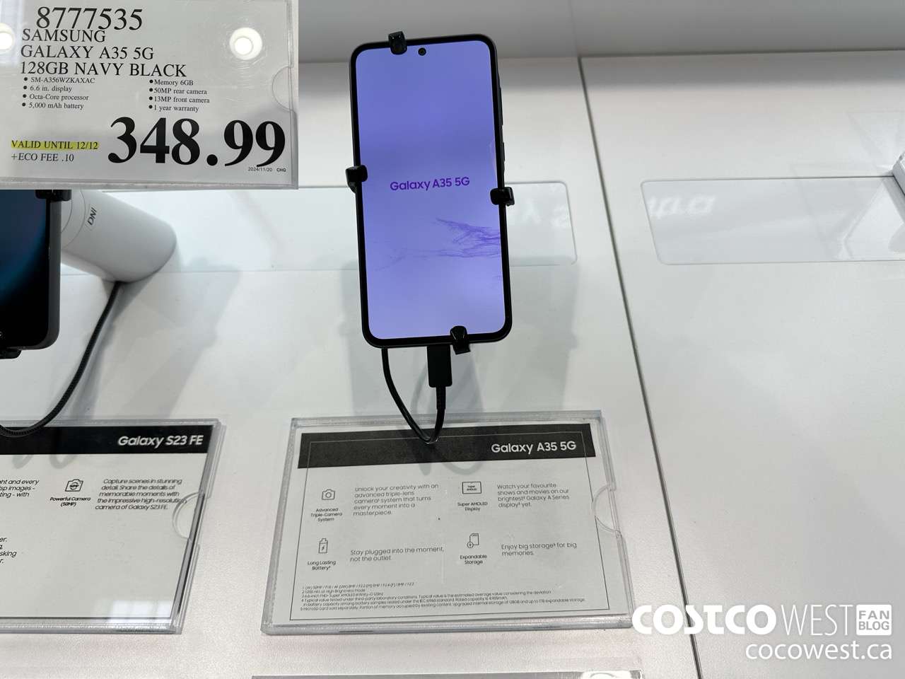 8777535 SAMSUNG GALAXY A35 5G 128GB NAVY BLACK (EXPIRES ON 2024-12-12) $348.99
