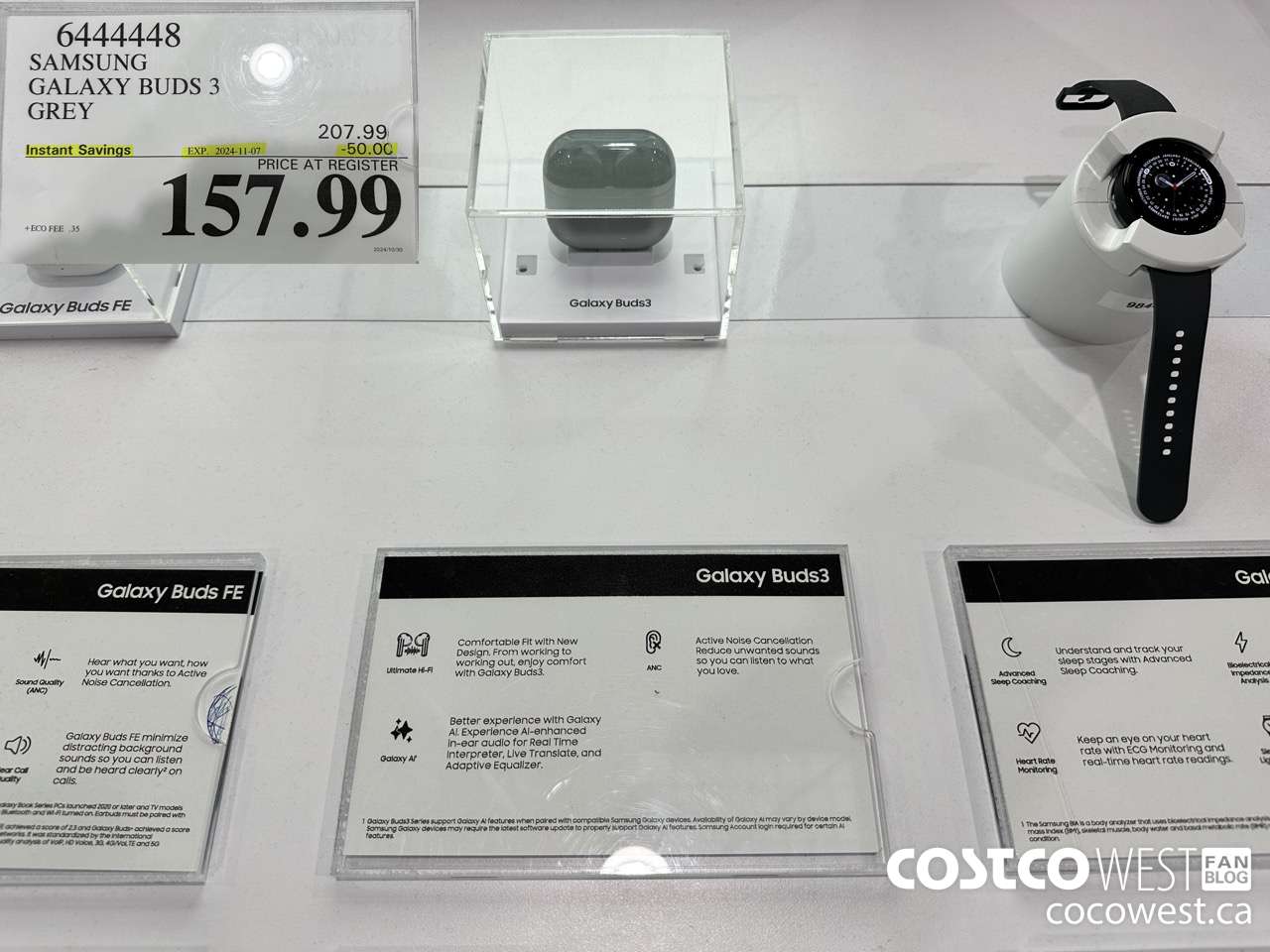 6444448 SAMSUNG GALAXY BUDS 3 GREY ($50.00 INSTANT SAVINGS EXPIRES ON 2024-11-07) $157.99