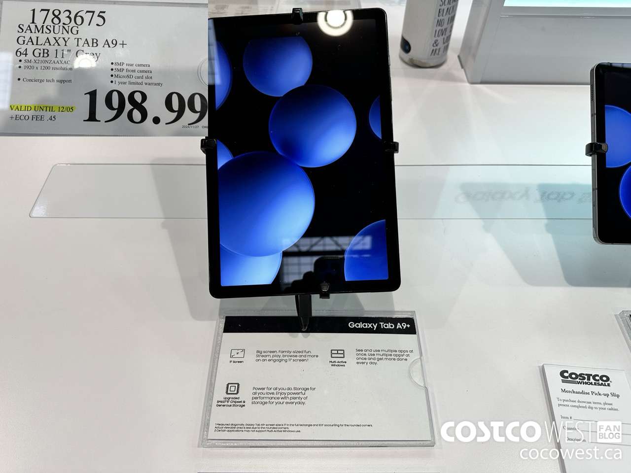 1783675 SAMSUNG GALAXY TAB A9+ 64GB (EXPIRES ON 2024-12-05) $198.99