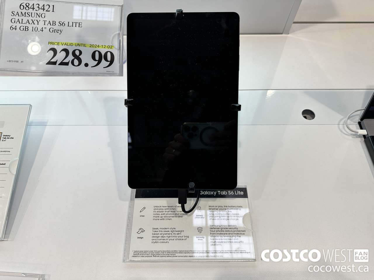 6843421 SAMSUNG GALAXY TAB S6 LITE 64GB GREY (EXPIRES ON 2024-12-02) $228.99