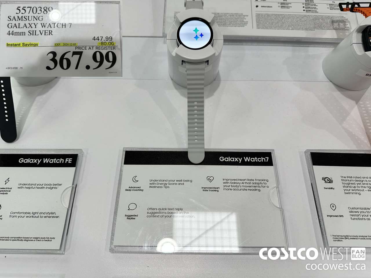 5570389 SAMSUNG GALAXY WATCH 7 44MM SILVER ($80.00 INSTANT SAVINGS EXPIRES ON 2024-12-05) $367.99
