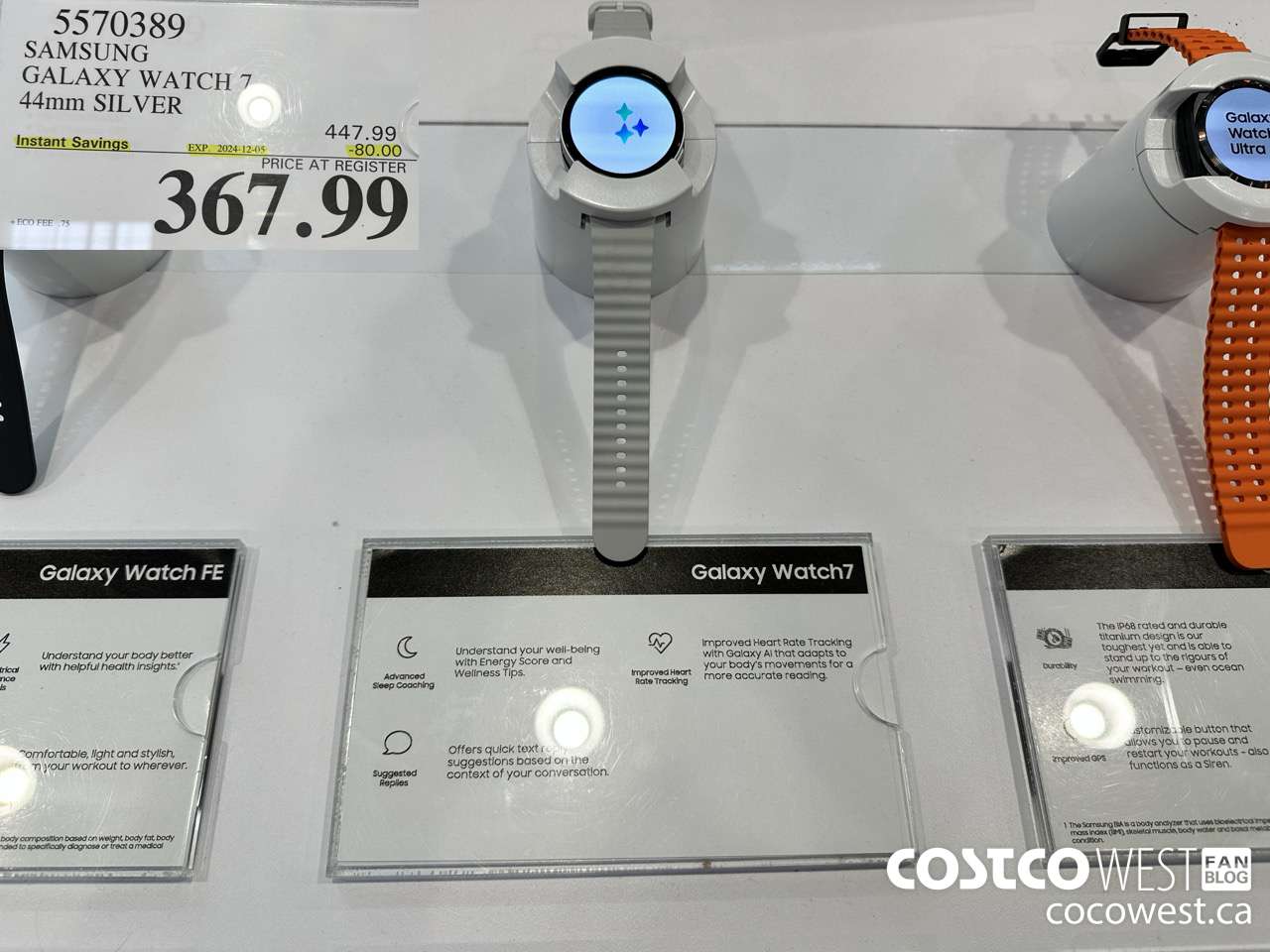 5570389 SAMSUNG GALAXY WATCH 7 44MM SILVER ($80.00 INSTANT SAVINGS EXPIRES ON 2024-12-05) $367.99