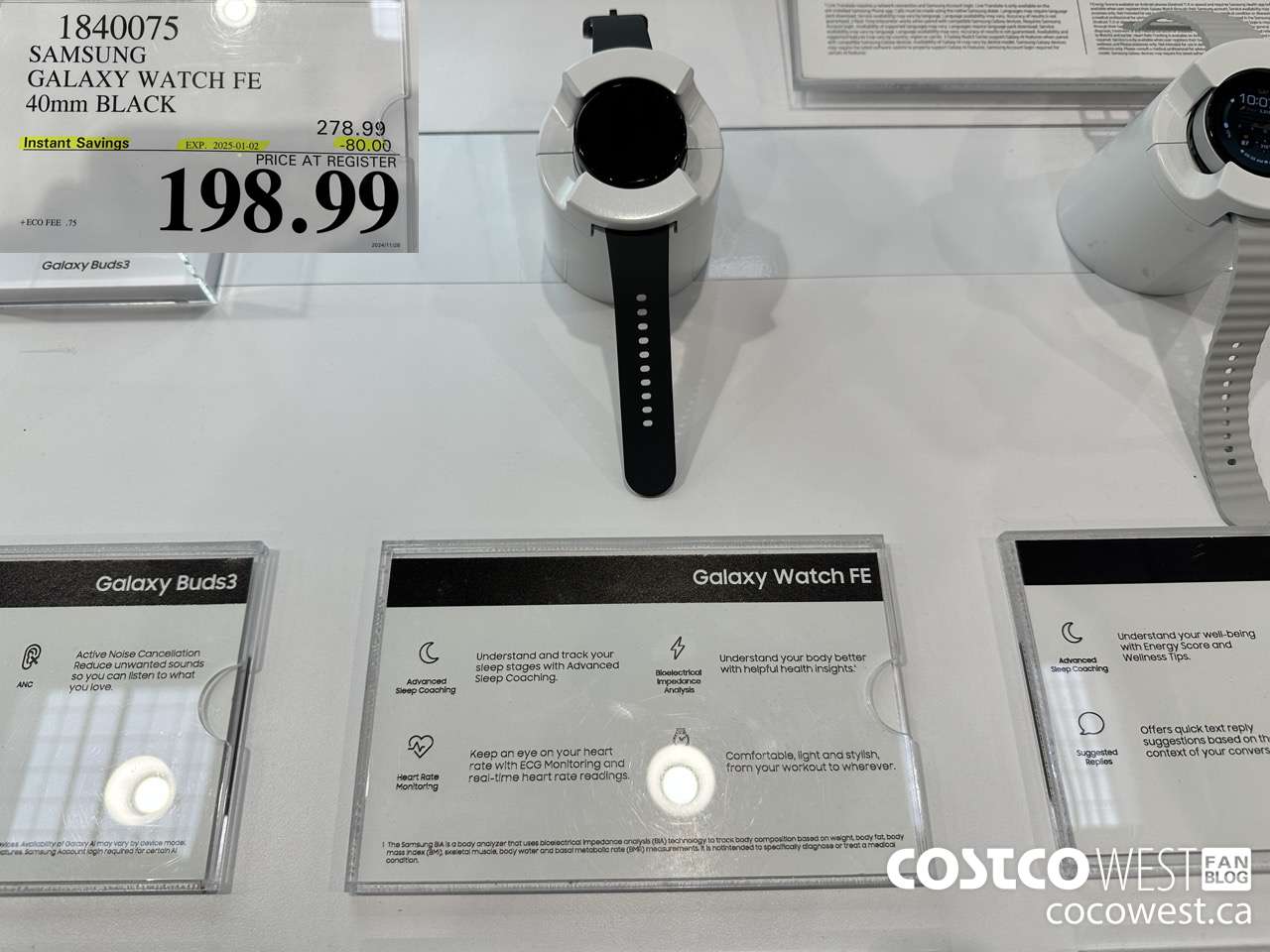 1840075 SAMSUNG GALAXY WATCH FE 40MM BLACK ($80.00 INSTANT SAVINGS EXPIRES ON 2025-01-02) $198.99