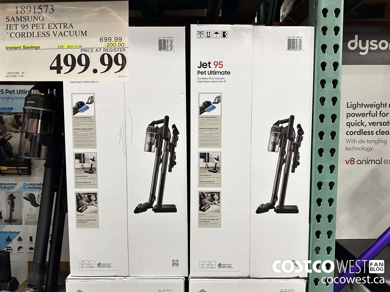 1891573 SAMSUNG JET 95 PET EXTRA STICK VACUUM ($200.00 INSTANT SAVINGS EXPIRES ON 2024-12-08) $499.99
