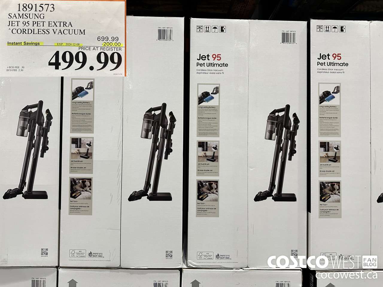 1891573 SAMSUNG JET 95 PET EXTRA STICK VACUUM ($200.00 INSTANT SAVINGS EXPIRES ON 2024-12-08) $499.99