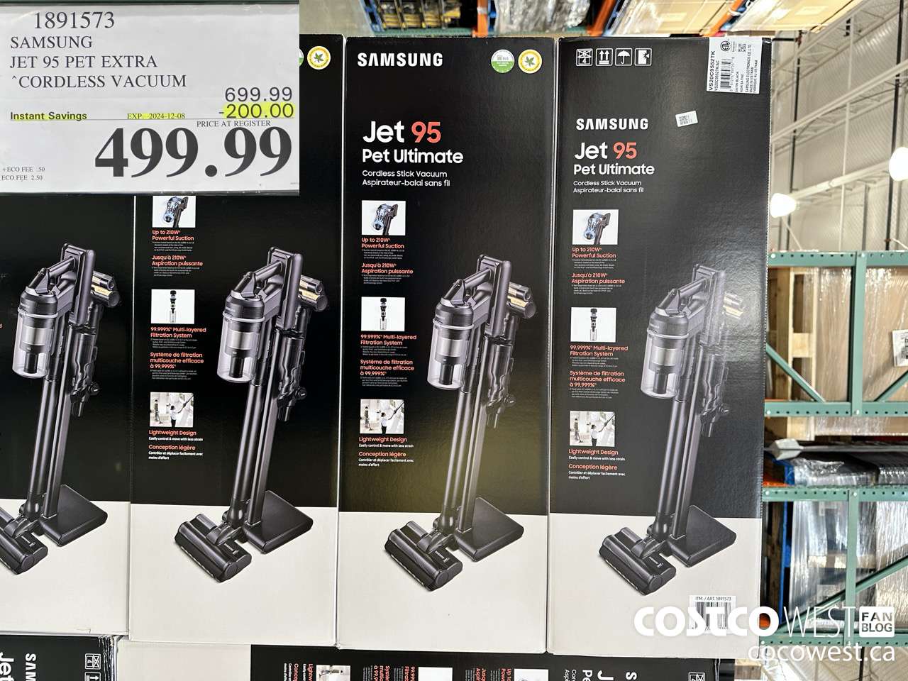 1891573 SAMSUNG JET 95 PET EXTRA STICK VACUUM ($200.00 INSTANT SAVINGS EXPIRES ON 2024-12-08) $499.99