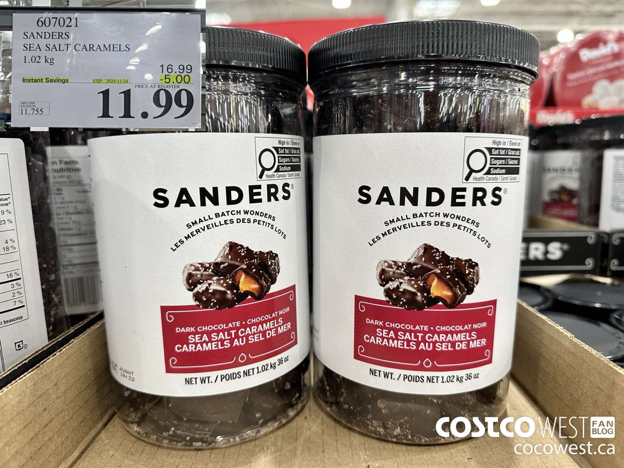 607021 SANDERS SEA SALT CARAMELS 36 OZ ($5.00 INSTANT SAVINGS EXPIRES ON 2024-11-24) $11.99