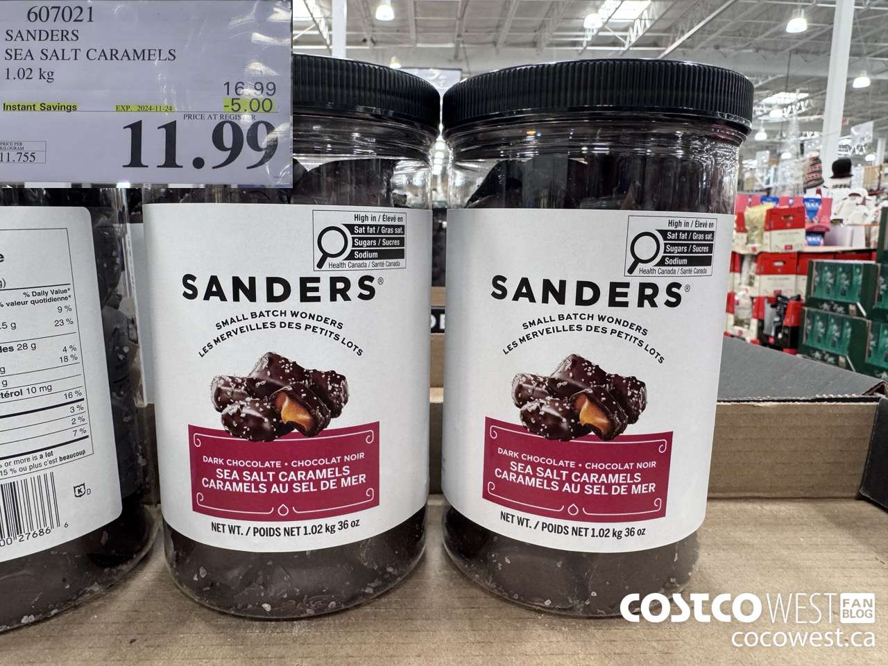 607021 SANDERS SEA SALT CARAMELS 36 OZ ($5.00 INSTANT SAVINGS EXPIRES ON 2024-11-24) $11.99