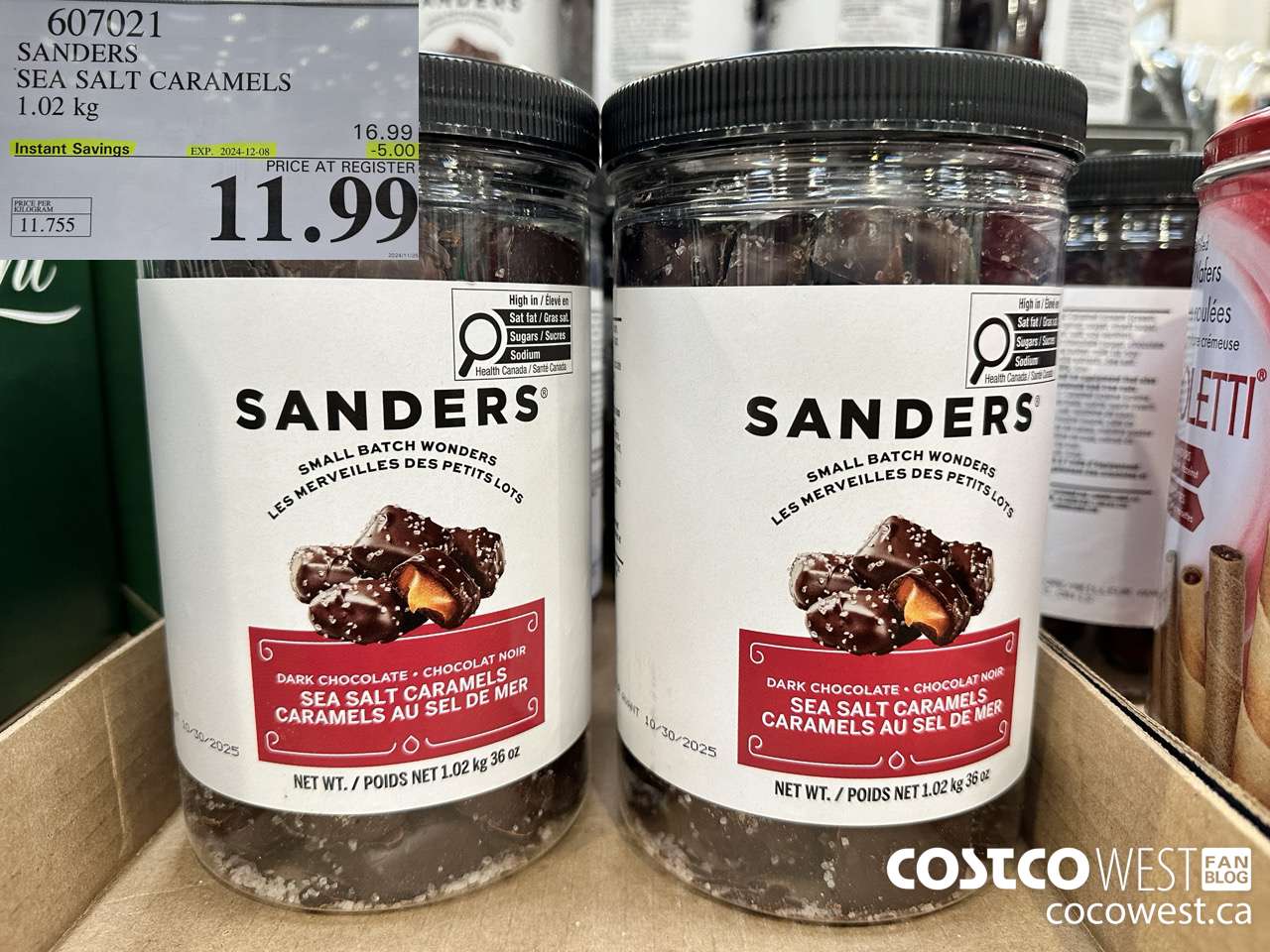 607021 SANDERS SEA SALT CARAMELS 36 OZ ($5.00 INSTANT SAVINGS EXPIRES ON 2024-12-08) $11.99