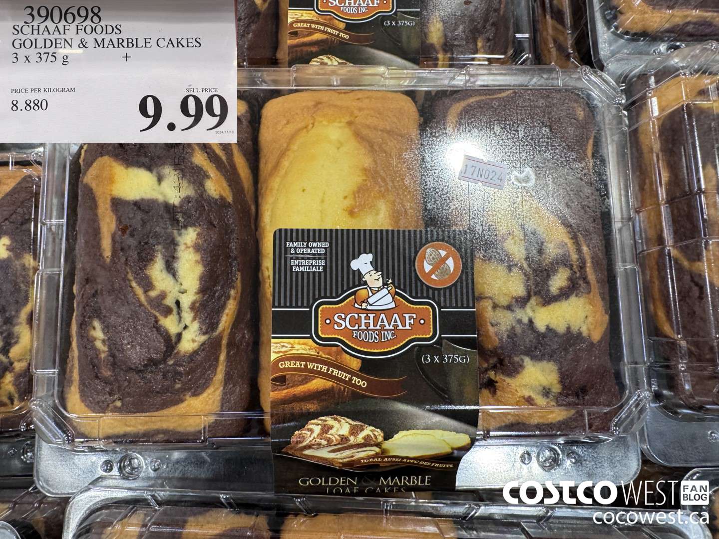 390698 SCHAAF FOODS GOLDEN & MARBLE CAKES 3 X 375G $9.99