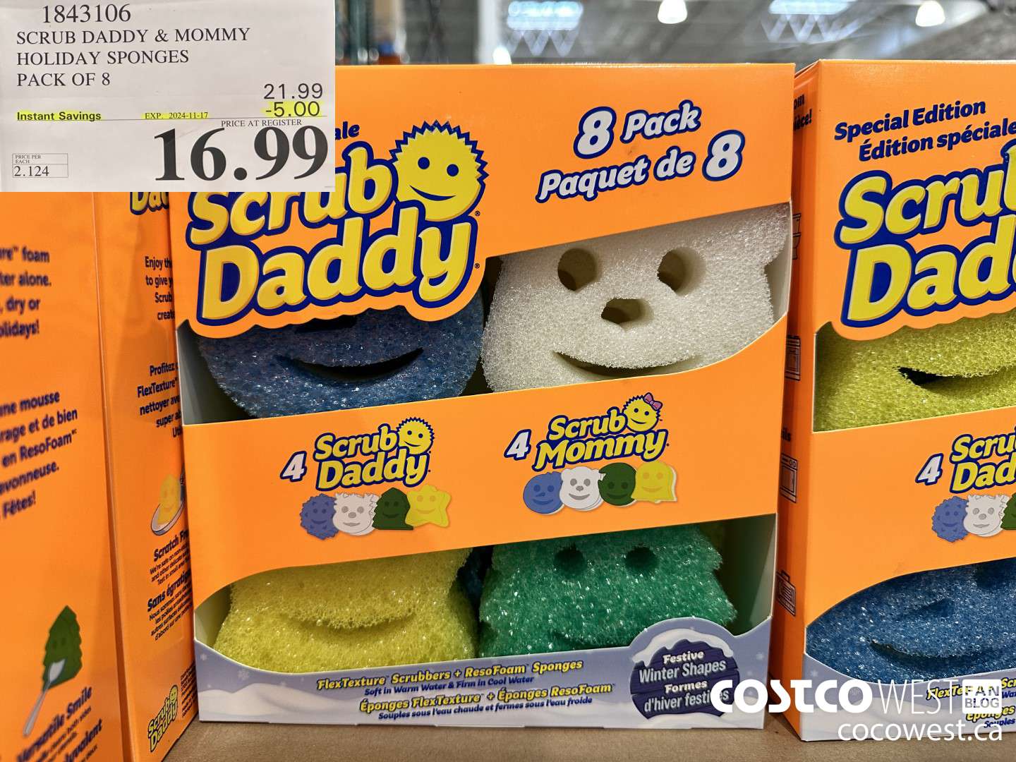 1843106 SCRUB DADDY & MOMMY HOLIDAY SPONGES PACK OF 8 ($5.00 INSTANT SAVINGS EXPIRES ON 2024-11-17) $16.99