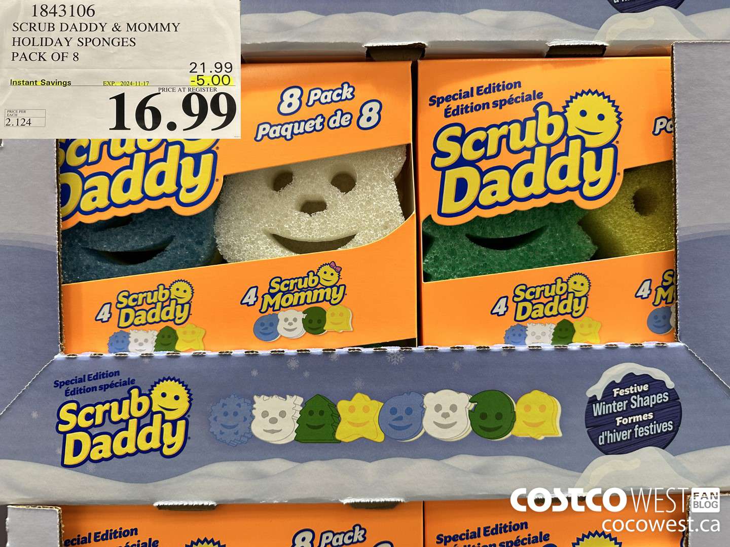1843106 SCRUB DADDY & MOMMY HOLIDAY SPONGES PACK OF 8 ($5.00 INSTANT SAVINGS EXPIRES ON 2024-11-17) $16.99