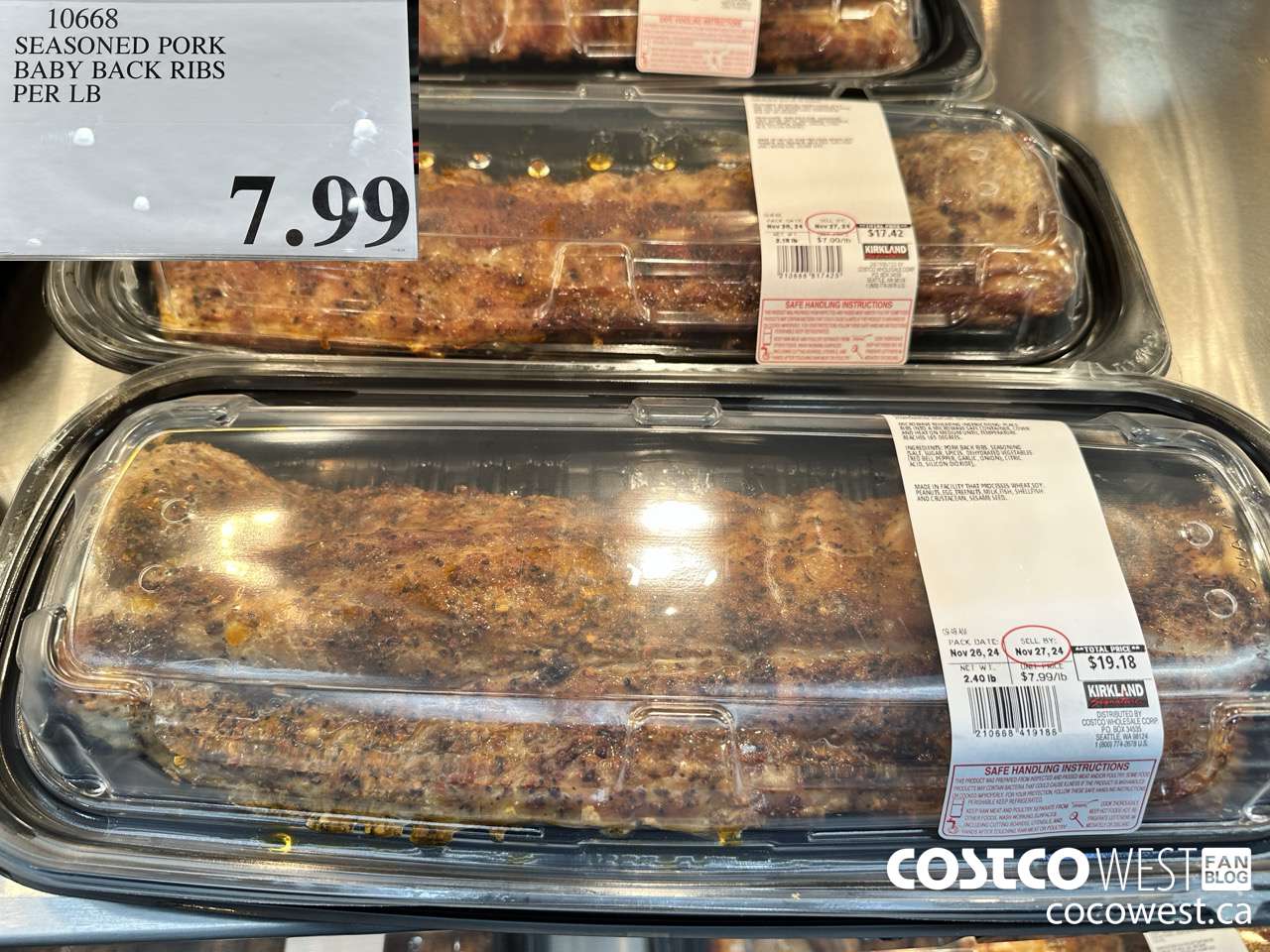 10668 SEASONED PORK BABY BACK RIBS PER LB  $7.99