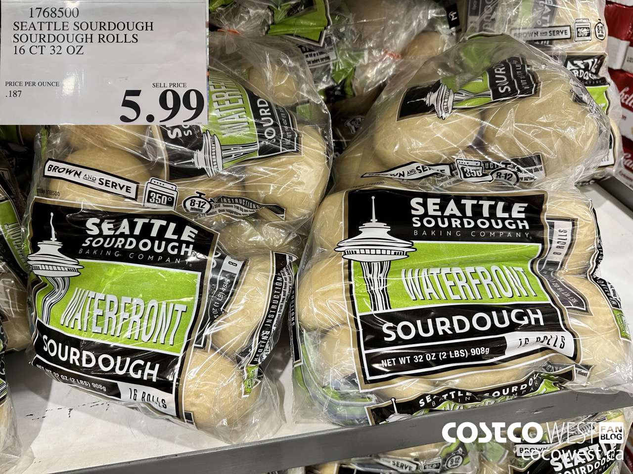 1768500 SEATTLE SOURDOUGH SOURDOUGH ROLLS 2/8 CT 32 OZ $5.99