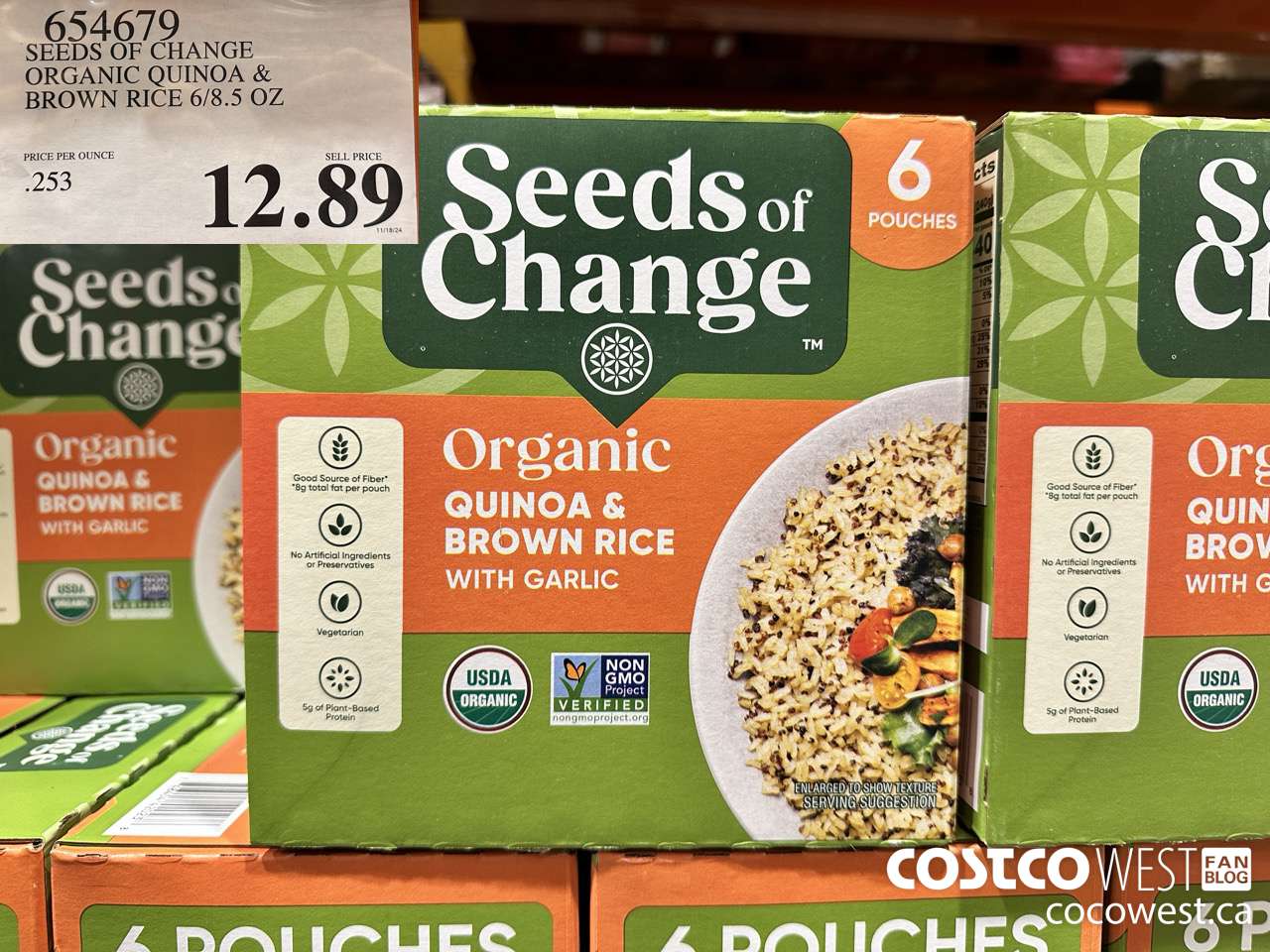 654679 SEEDS OF CHANGE ORGANIC QUINOA & BROWN RICE 6/8.5 OZ $12.89