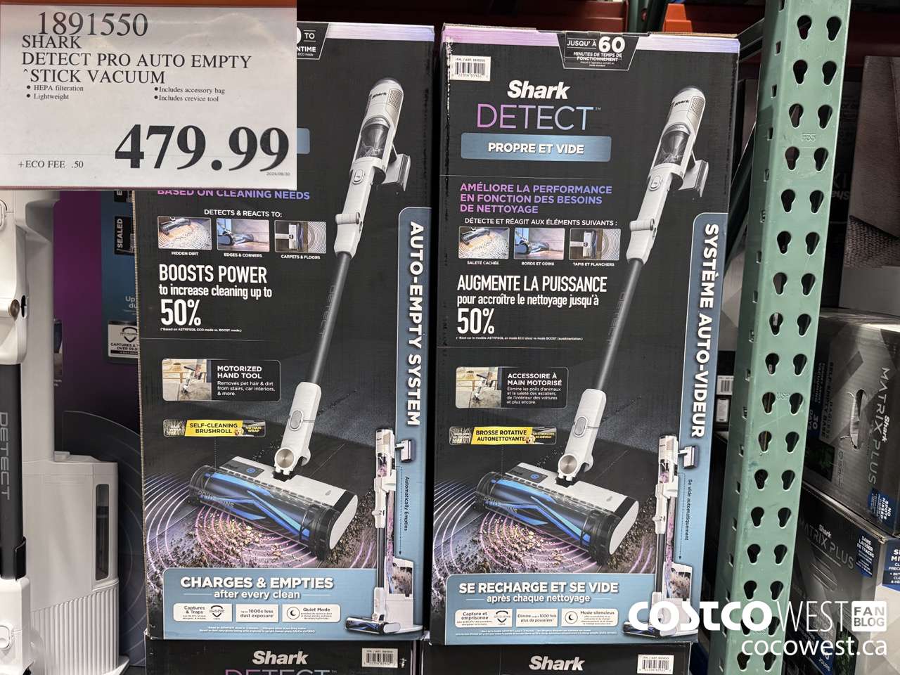 1891550 SHARK DETECT PRO AUTO EMPTY STICK VACUUM $479.99