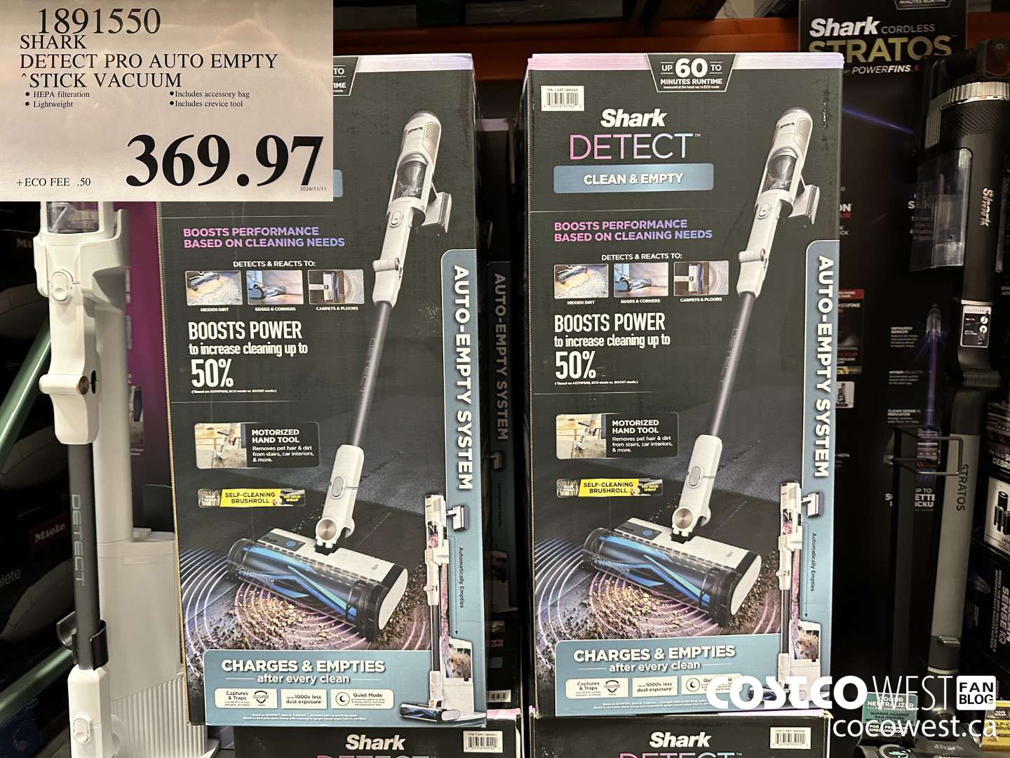 1891550 SHARK DETECT PRO AUTO EMPTY STICK VACUUM $369.97