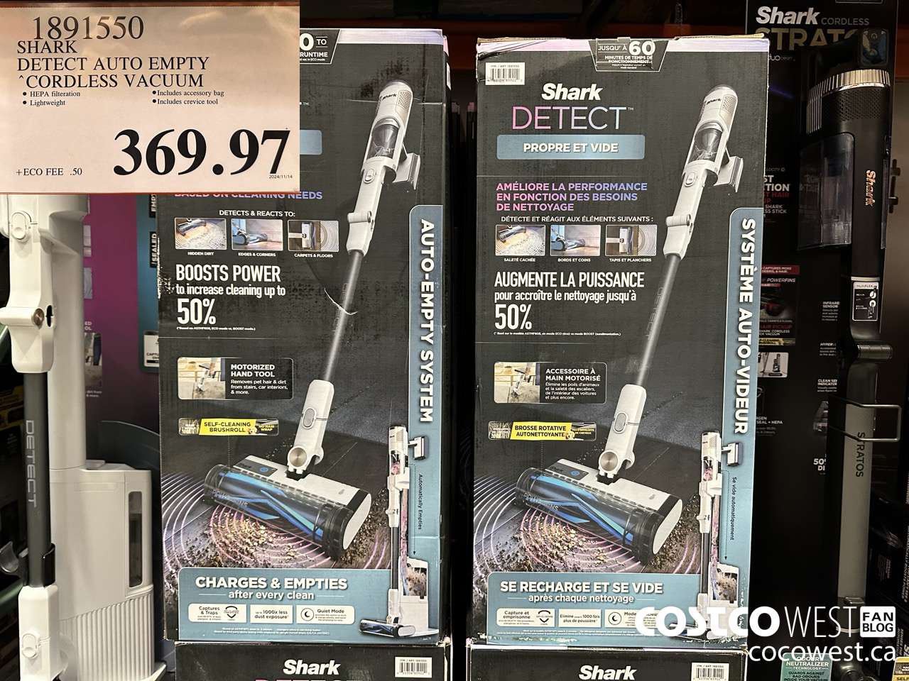 1891550 SHARK DETECT PRO AUTO EMPTY STICK VACUUM $369.97