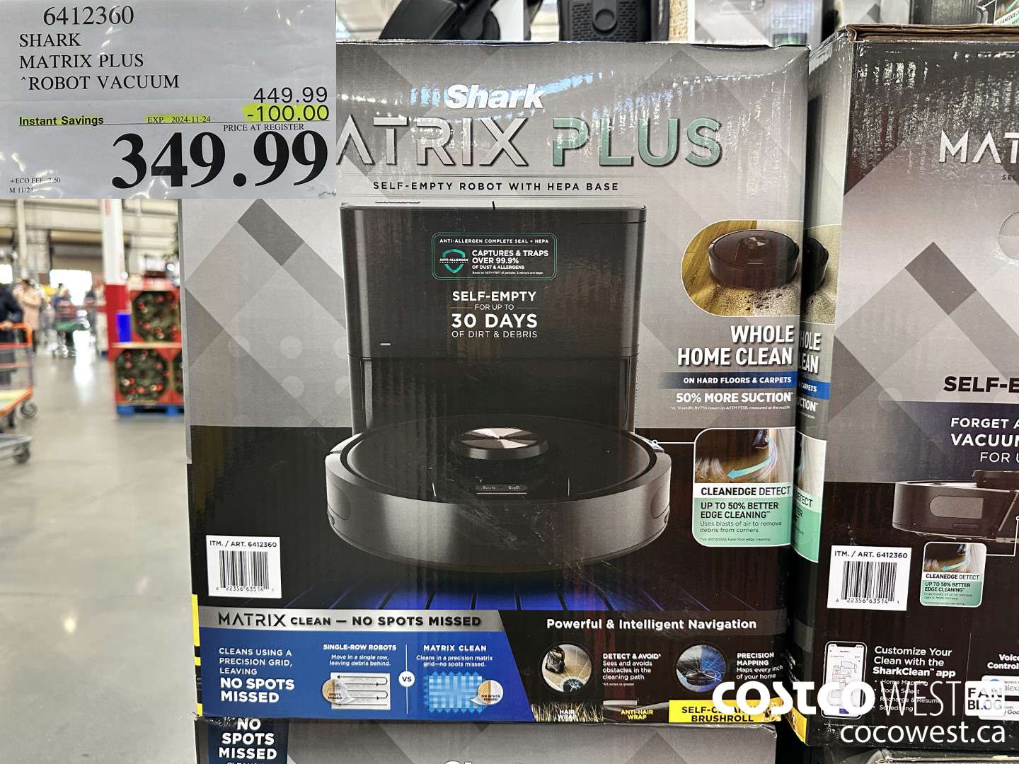 6412360 SHARK MATRIX PLUS ROBOT VACUUM ($100.00 INSTANT SAVINGS EXPIRES ON 2024-11-24) $349.99