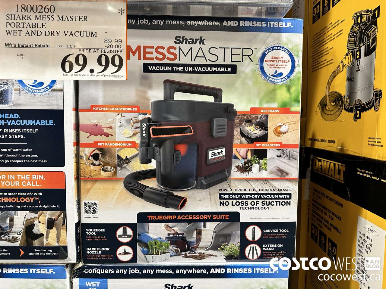 1800260 SHARK MESS MASTER PORTABLE WET AND DRY VACUUM ($20.00 INSTANT SAVINGS EXPIRES ON 2024-11-25) $69.99
