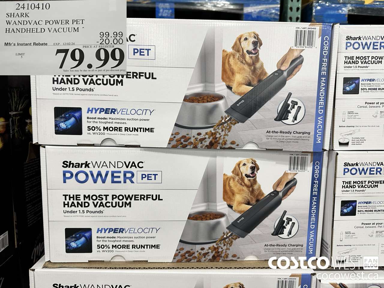 2410410 SHARK WANDVAC POWER PET HANDHELD VACUUM ($20.00 INSTANT SAVINGS EXPIRES ON 2024-12-02) $79.99