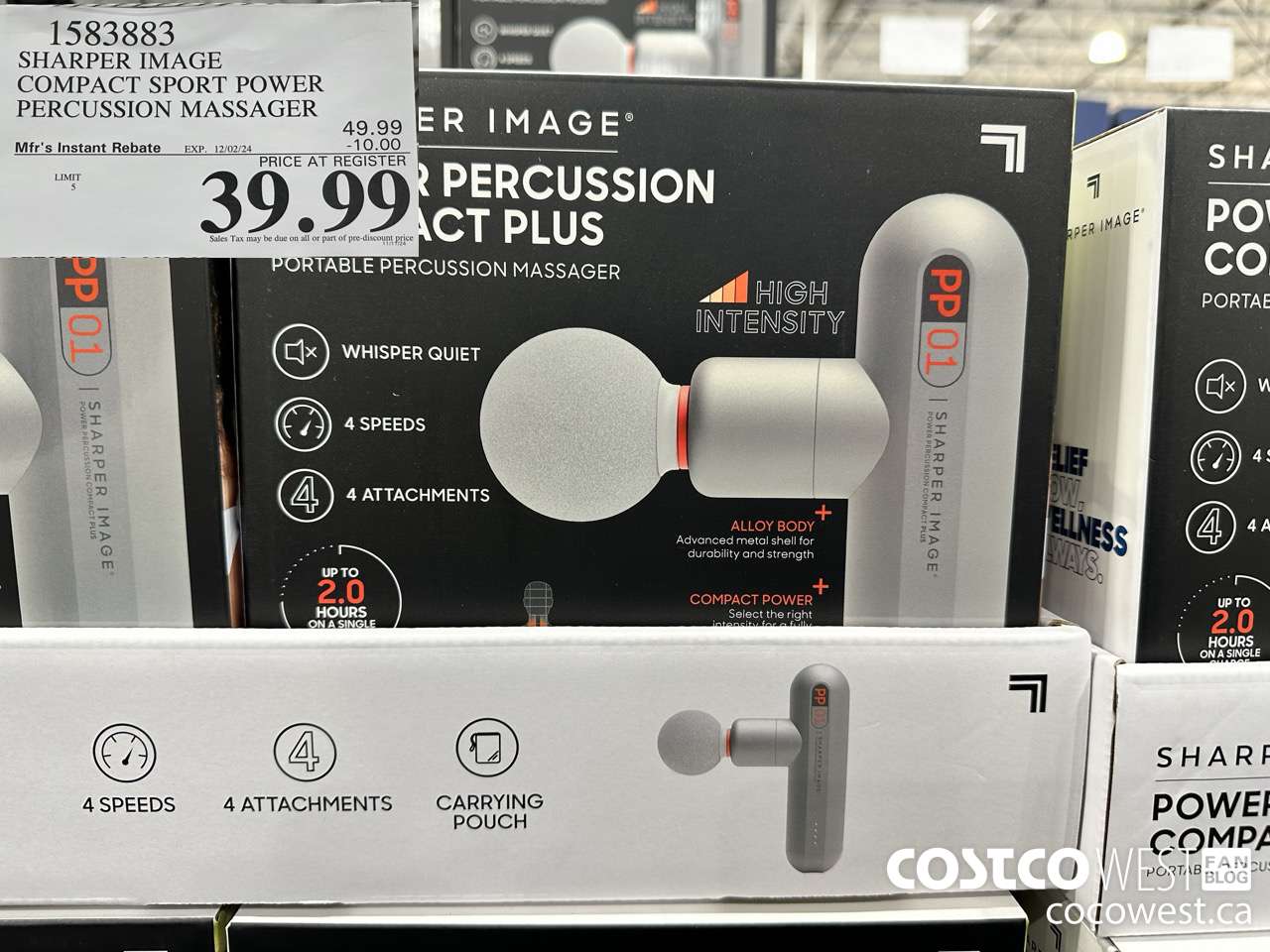 1583883 SHARPER IMAGE COMPACT SPORT POWER PERCUSSION MASSAGER ($10.00 INSTANT SAVINGS EXPIRES ON 2024-12-02) $39.99