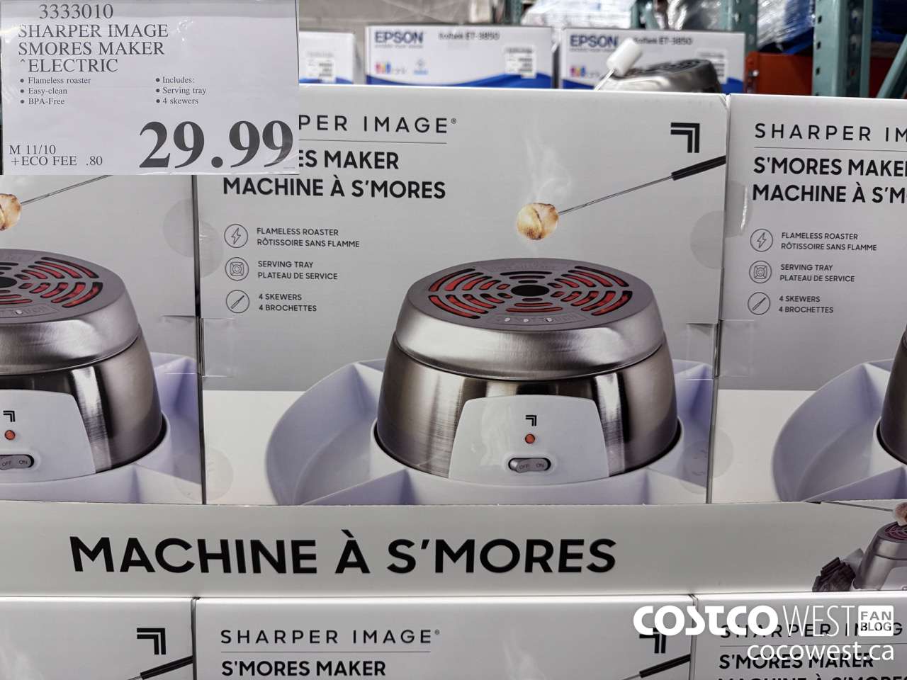 3333010 SHARPER IMAGE ELECTRIC SMORES MAKER $29.99
