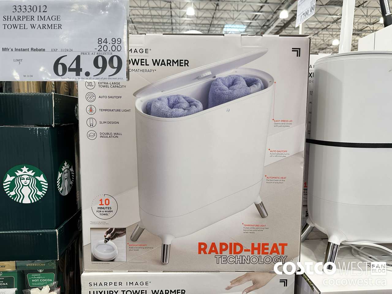 3333012 SHARPER IMAGE TOWEL WARMER ($20.00 INSTANT SAVINGS EXPIRES ON 2024-11-24) $64.99