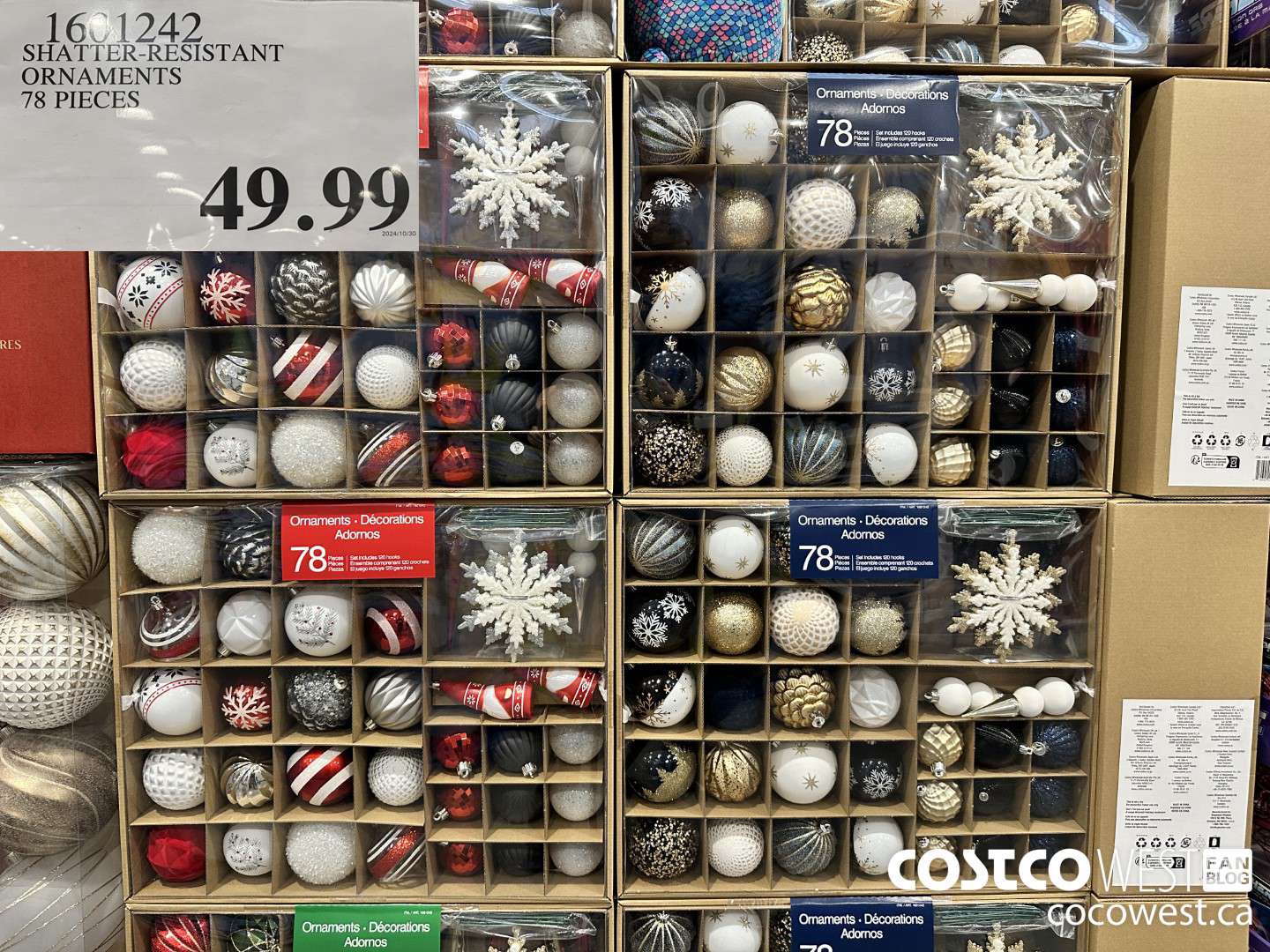 1601242 SHATTER-RESISTANT ORNAMENTS 78 PIECES $49.99