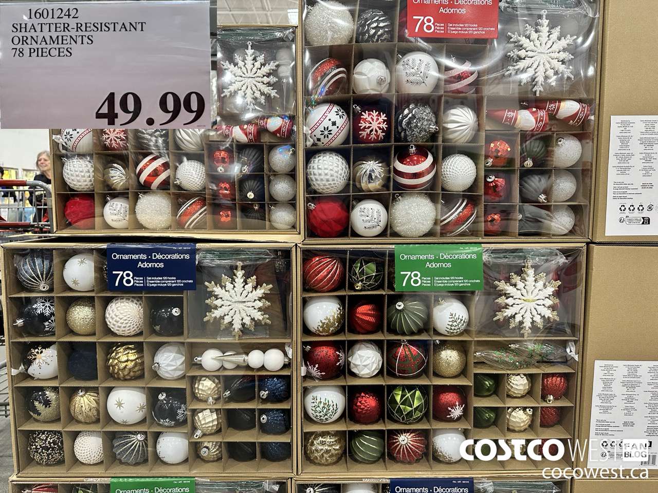 1601242 SHATTER-RESISTANT ORNAMENTS 78 PIECES $49.99