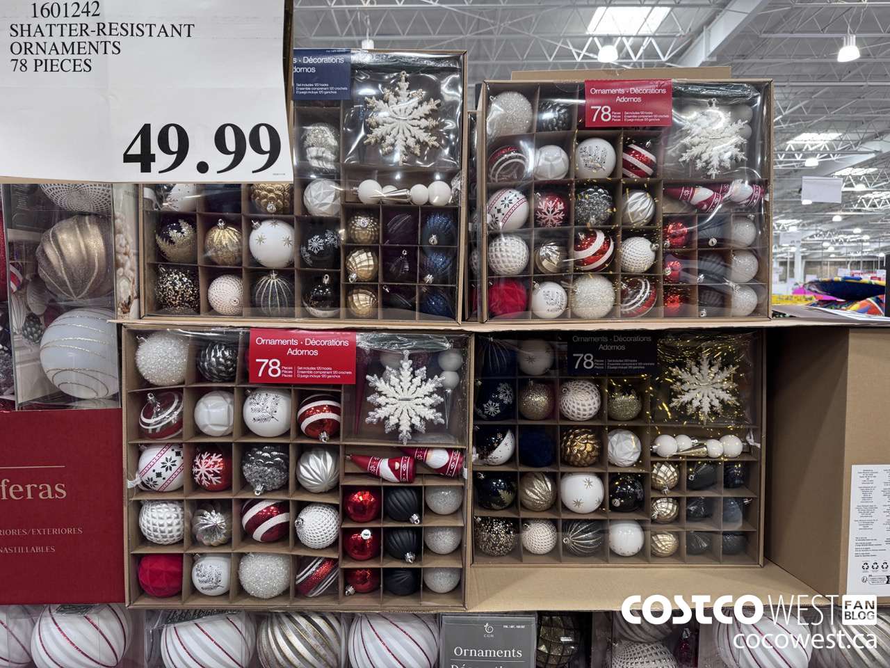 1601242 SHATTER-RESISTANT ORNAMENTS 78 PIECES $49.99