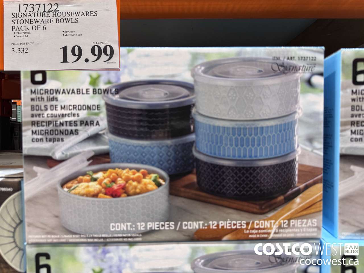 1737122 SIGNATURE HOUSEWARES STONEWARE BOWLS PACK OF 6 $19.99